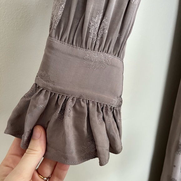 H&M Sandra Mansour Long Sleeve Viscose Jacquard Weave Tunic Dress - Picture 9 of 13